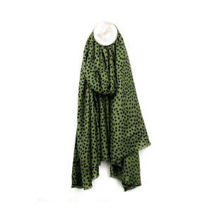 Peace of Mind Green Polka Dot Bamboo Viscose Scarf